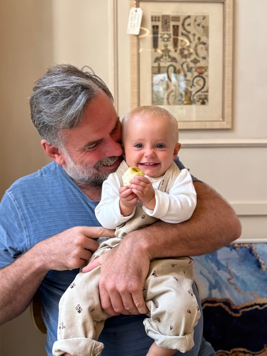 Shane Williams with his young son